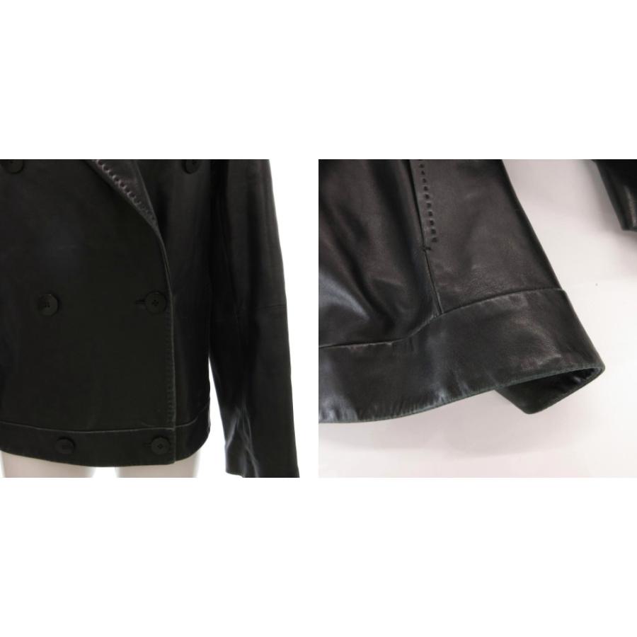 レザージャケット/マックスマーラ /ブラック/新品未使用/ライダーズジャケット Max Mara（マックスマーラ） レザージャケット 革ジャン 36 ダブル
