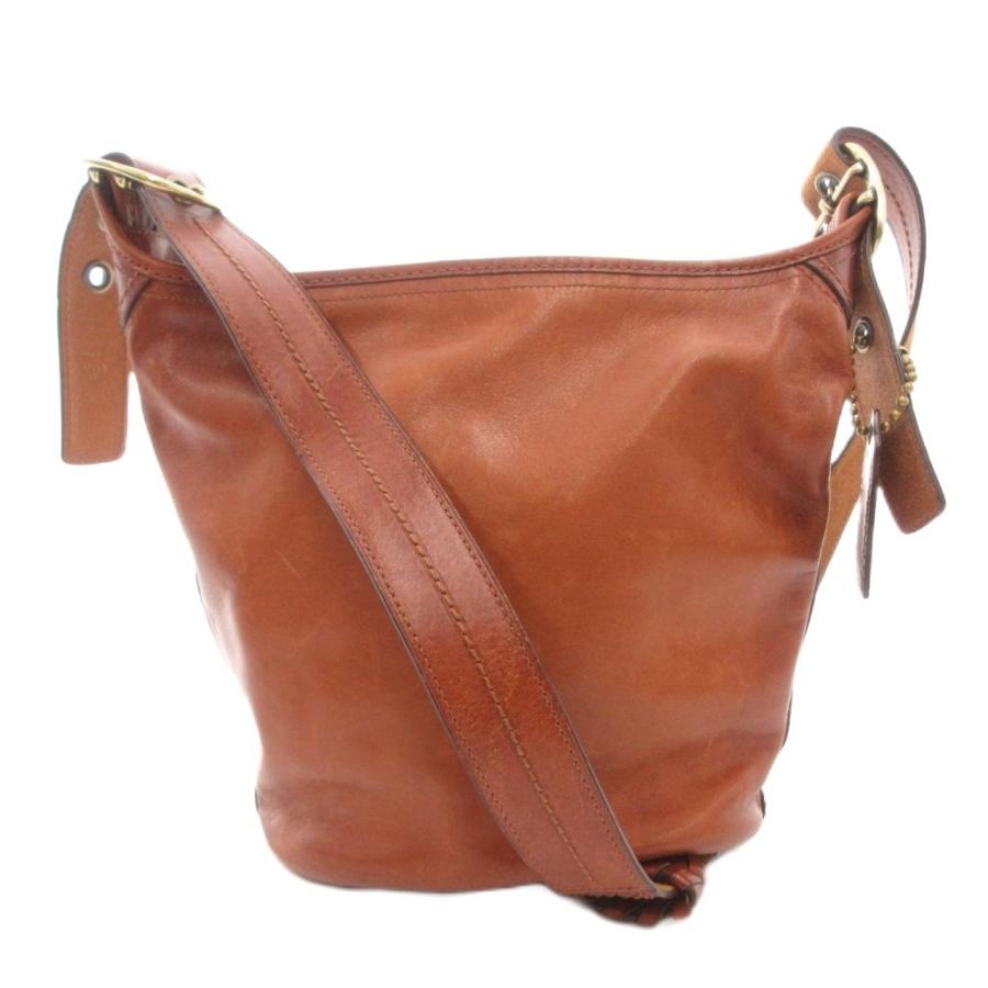 COACHオールドコーチ キャメルブラウンレザーシグネチャーワンショルダーバッグ COACH（コーチ） オールドコーチ ワンショルダーバッグ バケツ型