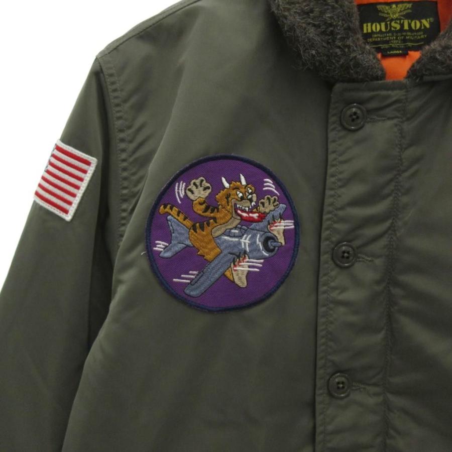 ヒューストン HOUSTON N-1 デッキジャケット 中綿 ナイロン ワッペン L