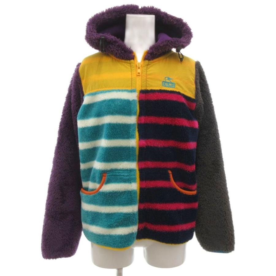 チャムス CHUMS 美品 ジップパーカー ジャケット フリース XS ボーダー 