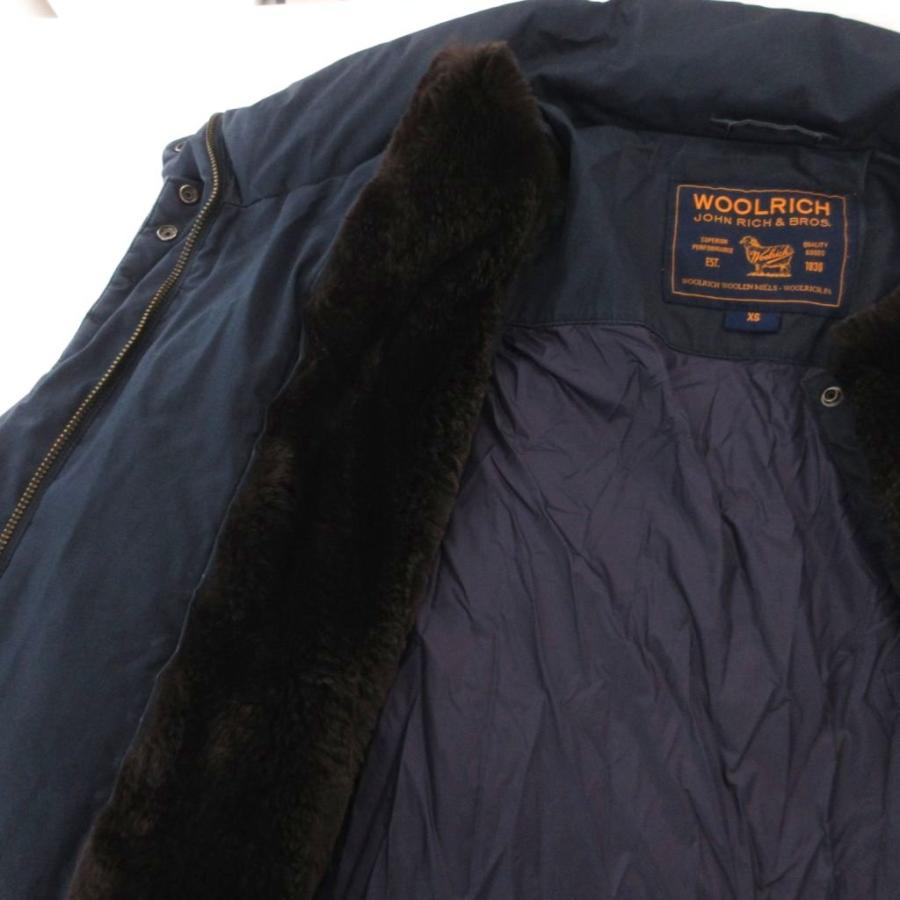 ウールリッチ WOOLRICH ダウンコート XXS 紺 ネイビー リアルファー