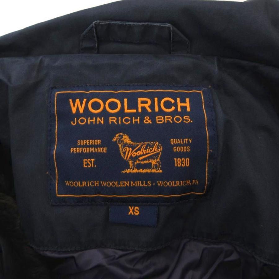 ウールリッチ WOOLRICH ダウンコート XXS 紺 ネイビー リアルファー