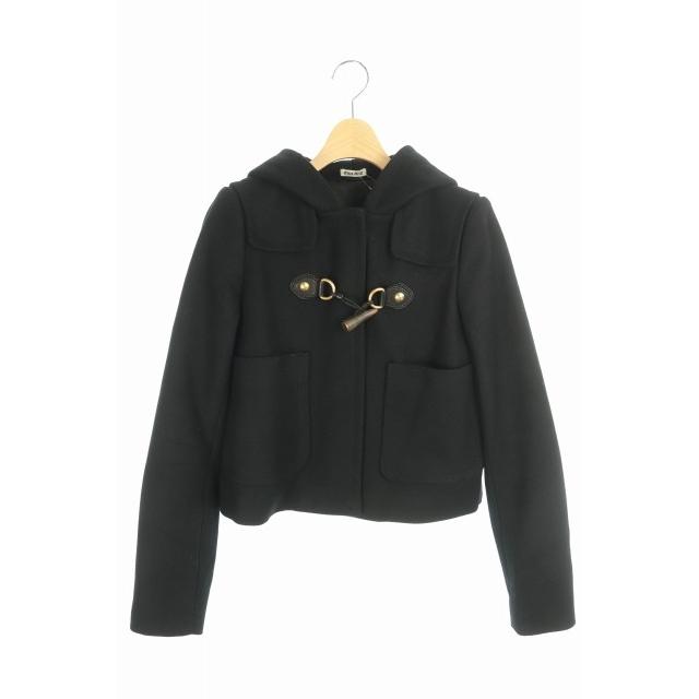 絶賛レビュー続出 中古 ミュウミュウ Miumiu コート ショート丈 フード トグル 40 黒 Yw Os レディース ベクトル 古着 保証書付 Mercurytechnologies Mn Com