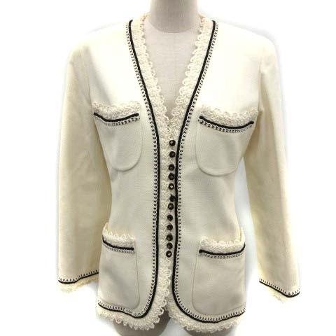 シャネル Chanel ジャケット ノーカラー ココボタン 34 アイボリー Ek レディース 中古 ベクトル 古着 170 401906100182 ブランド古着販売のベクトル 通販 Yahoo ショッピング