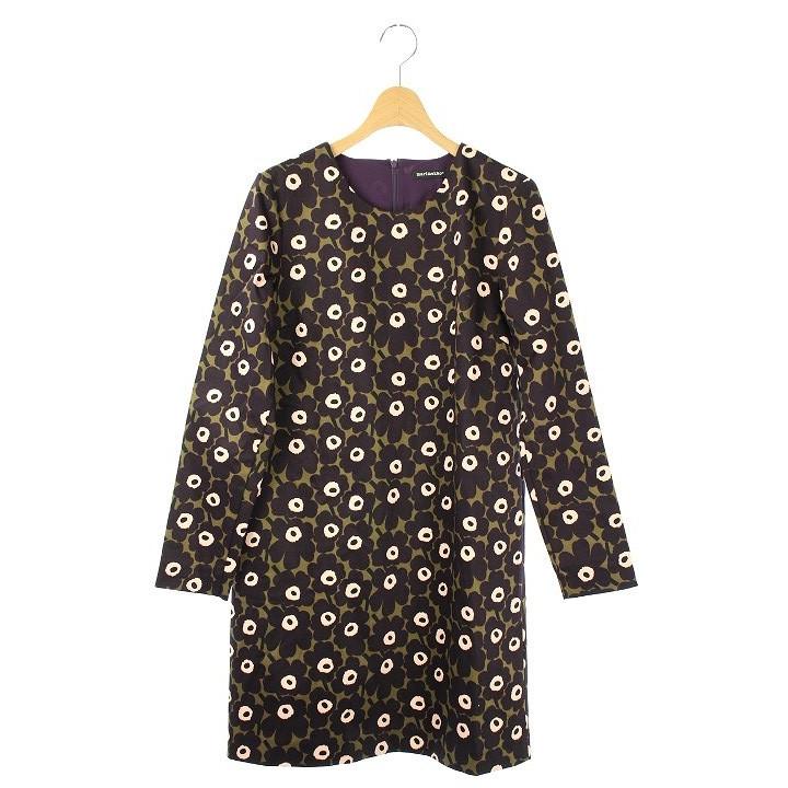 バーゲン 中古 マリメッコ Marimekko ワンピース 膝丈 長袖 総柄 36 紫 ベージュ Hh Os レディース ベクトル 古着 別注 Skylanceronline Com