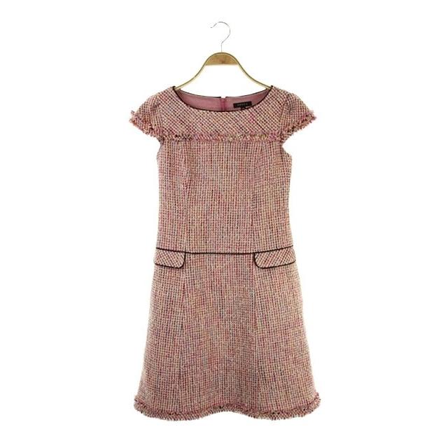 訳ありセール格安 中古 トッカ Tocca 19aw Polly ドレス ワンピース ツイード フレンチスリーブ 台形 膝丈 フリンジ ボートネック 00 ピンク Os レディース 即発送可能 Www Skylanceronline Com