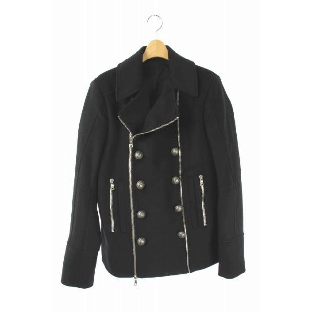 お1人様1点限り バルマン Balmain Pコート ピーコート ナポレオン ダブル メルトン ジップデザイン44 黒 ブラック Es Os Ad メンズ ベクトル 古着 魅了 Orientalweavers Com