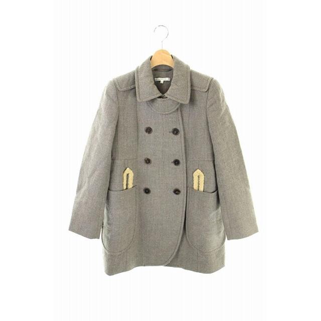 中古 カルヴェン Carven コート ウール 3b 38 ライトグレー Hh Os Sh レディース 美品