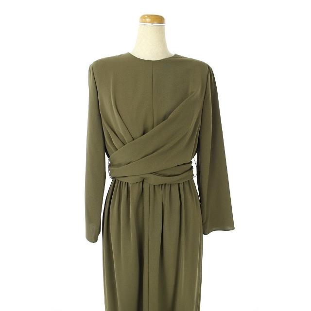 中古 ミラオーウェン Mila Owen 19aw フロントクロスドレープワンピース 長袖 ギャザー タイト ロング スリット 0 カーキ レディース ベクトル 古着 170 ブランド古着販売のベクトル 通販 Yahoo ショッピング