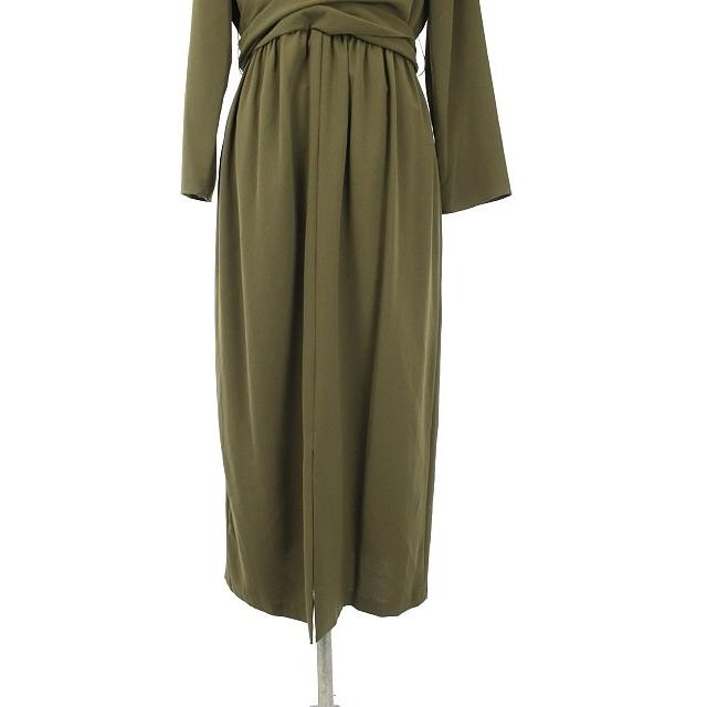 中古 ミラオーウェン Mila Owen 19aw フロントクロスドレープワンピース 長袖 ギャザー タイト ロング スリット 0 カーキ レディース ベクトル 古着 170 ブランド古着販売のベクトル 通販 Yahoo ショッピング