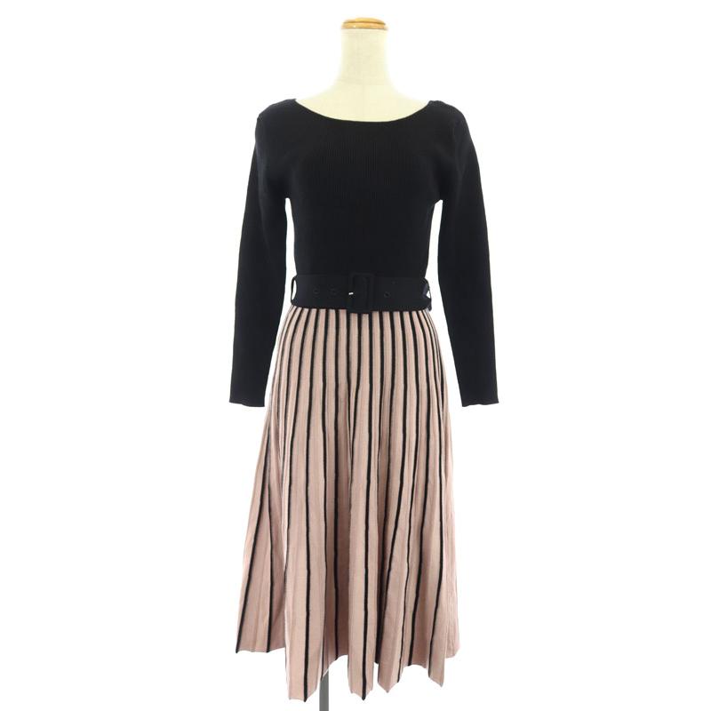 中古 ジャスグリッティー Jusglitty 18aw 配色プリーツニットワンピース 切替 ベルト付き ロング 長袖 1 黒 ピンク Kn Os レディース ベクトル 古着 170 ブランド古着販売のベクトル 通販 Yahoo ショッピング