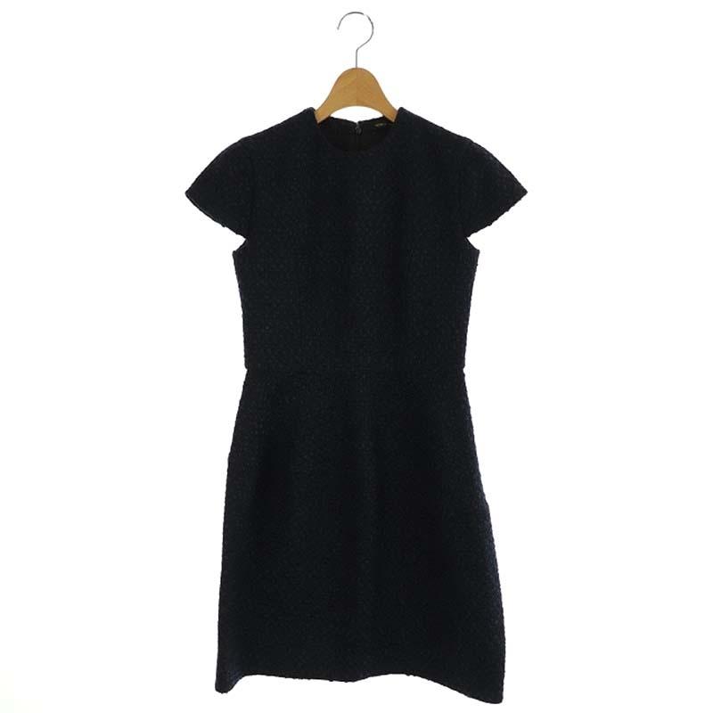 最適な材料 中古 ヨーコチャン Yoko Chan ツイードワンピース ひざ丈 半袖 クルーネック 36 紺 ネイビー Df Os レディース ベクトル 古着 在庫限りセール Www Skylanceronline Com