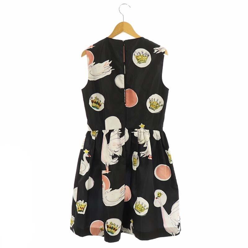 中古 レッド ヴァレンティノ Red Valentino スワン柄ノースリーブワンピース フレア ひざ丈 40 黒 白 ピンク Hs Os レディース ベクトル 古着 170 ブランド古着販売のベクトル 通販 Yahoo ショッピング