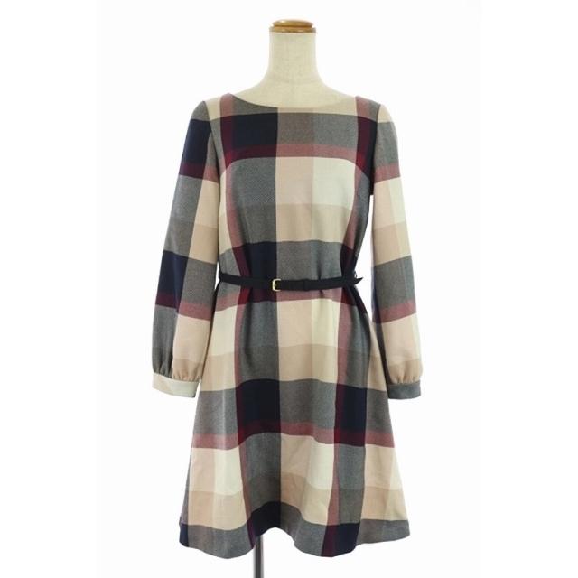 中古 Blue Label Crestbridge ウール チェック ワンピース 長袖 Aライン ミニ ベルト付き 36 紺 ピンクベージュ ワインレッド レディース ベクトル 古着 170 ブランド古着販売のベクトル 通販 Yahoo ショッピング