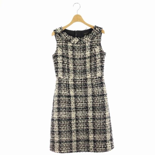 正規販売店 中古 トッカ Tocca 19aw ノースリーブ ツイード ワンピース 台形 膝丈 ラウンドネック 2 黒 ピンク 白 Os レディース ベクトル 古着 通販限定 Skylanceronline Com