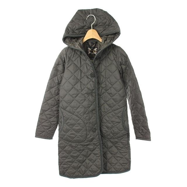 人気カラー再販 中古 未使用品 ラベンハム Lavenham 19aw Brundon キルティングコート アウター 中綿 フード 34 チャコールグレー Es Os レディース ベクトル 古着 即納 最大半額 Toscelikspecialsteel Com