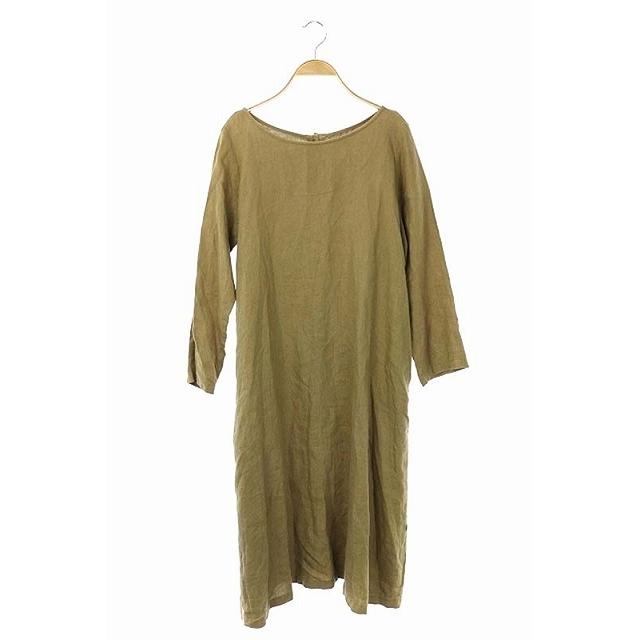 中古 ネストローブ Nest Robe リネン シャツワンピース 長袖 Aライン ロング バックボタン ラウンドネック カーキ Os レディース ベクトル 古着 170 ブランド古着販売のベクトル 通販 Yahoo ショッピング