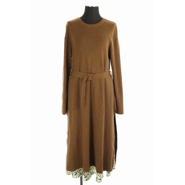 中古 ミラオーウェン Mila Owen 18aw 花柄スカートレイヤードニットワンピース ロング 2点セット ベルト付き 0 茶 Kn Os レディース ベクトル 古着 170 ブランド古着販売のベクトル 通販 Yahoo ショッピング