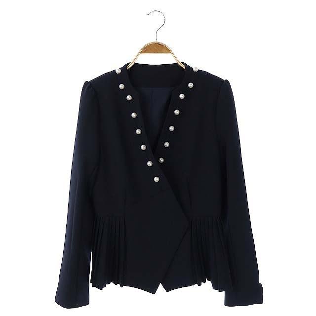 ポイント10倍 チェスティ Chesty ss パールプリーツジャケット ノーカラー 総裏地 1 紺 ネイビー Hk Os レディース ベクトル 古着 数量限定 特売 Www Technet 21 Org