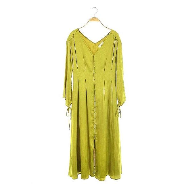 中古 アメリヴィンテージ Ameri Vintage 19aw Tuck Shape Dress サテン ワンピース 長袖 フレア タック ロング Vネック M 緑 ピスタチオ Os レディース 170 ブランド古着販売のベクトル 通販 Yahoo ショッピング