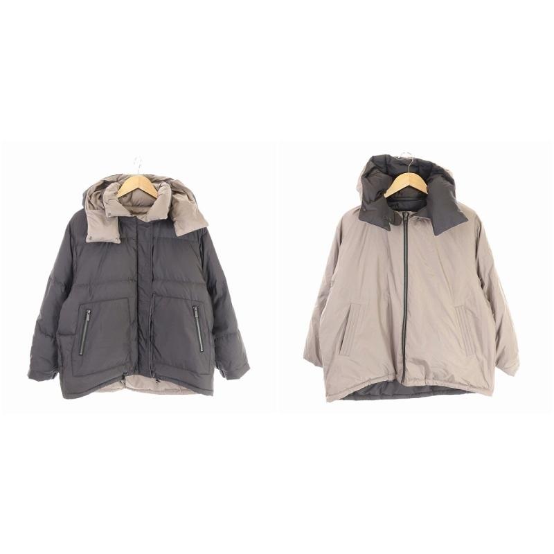 売り切り商品 ナノユニバース 21年 西川ダウン マルチwayショートダウンジャケット リバーシブル 36 ライトブラウン チャコールグレー レディース ベクトル 古着 購入割引 Www Superavila Com