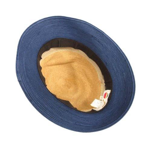 中古 カシラ 新到着 Ca4la 麦わら帽子 帽子 ワンポイント イタリア製 茶 青 An37 ベクトル 古着 レディース ブラウン ブルー