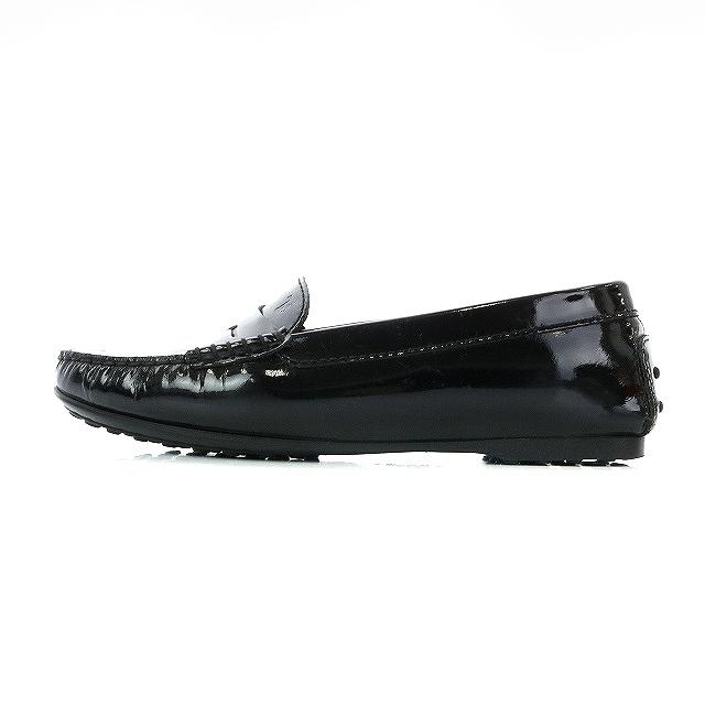 トッズ TOD'S ローファー シューズ エナメル ドライビングシューズ 34 最新人気アイテム TODS エナメルローファー 黒 ローファー/革靴