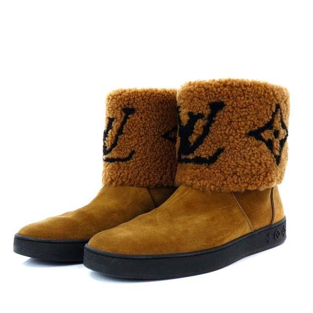 最高級 中古 ルイヴィトン LOUIS 茶色 1A8D1I フラット ムートン 39