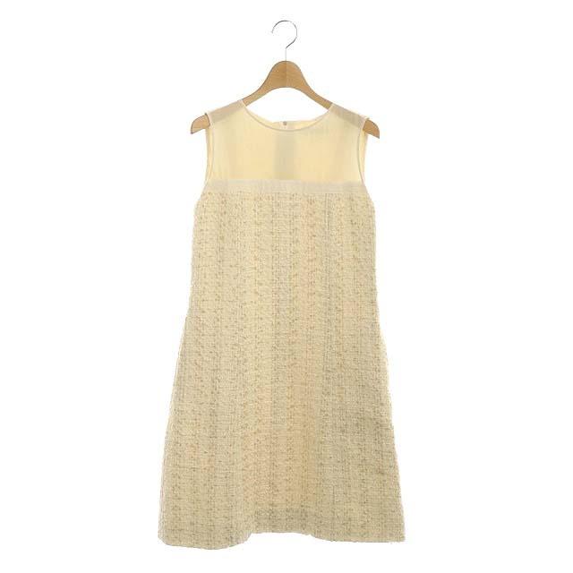 中古 フォクシー Foxey ツイードノースリーブワンピース 切替 膝丈 38 アイボリー Hk Os レディース ベクトル 古着 170 ブランド古着販売のベクトル 通販 Yahoo ショッピング