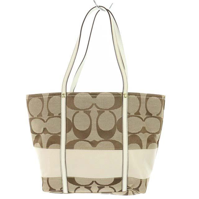 中古 コーチ COACH シグネチャー ストライプ トートバッグ