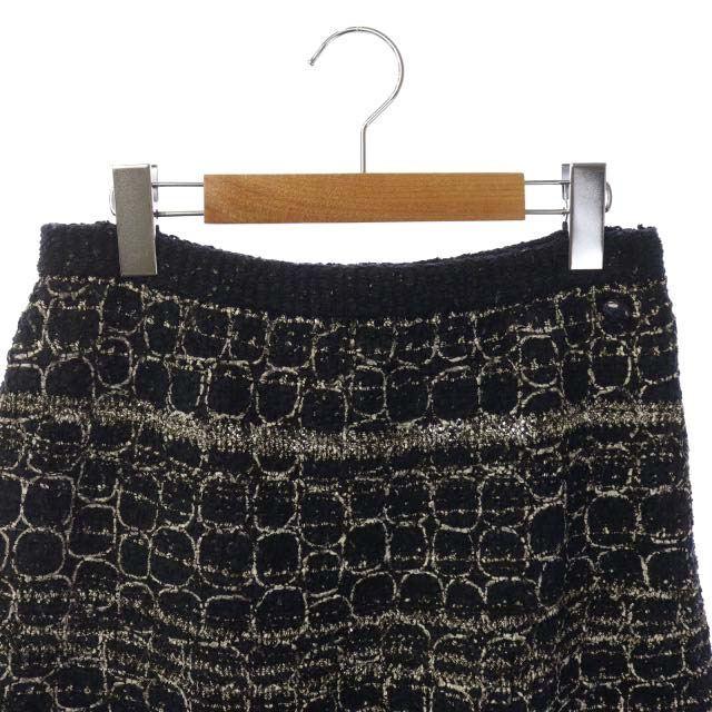 中古 シャネル CHANEL ツイードニットスカート 台形スカート ミニ 38