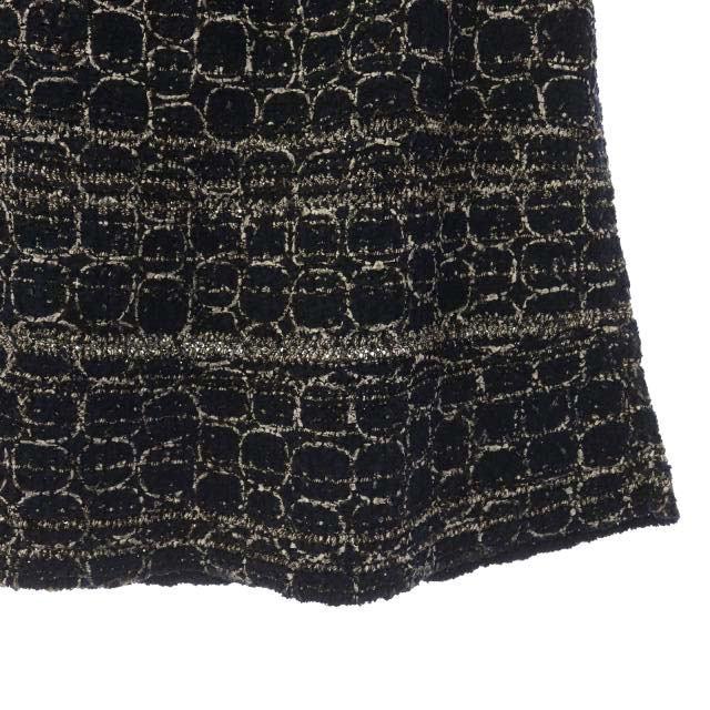 中古 シャネル CHANEL ツイードニットスカート 台形スカート ミニ 38
