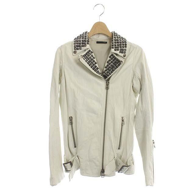 ナイン Nine レザー ライダースジャケット スタッズ ジップアップ 1 白 ホワイト Hk Os レディース 170 ブランド古着販売のベクトル 通販 Yahoo ショッピング