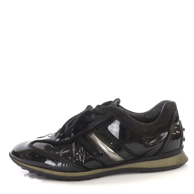 トッズ TOD'S スニーカー ローカット 切替 パテントレザー エナメル 35 トッズ TOD'S スニーカー ローカット 切替 パテントレザー エナメル 35