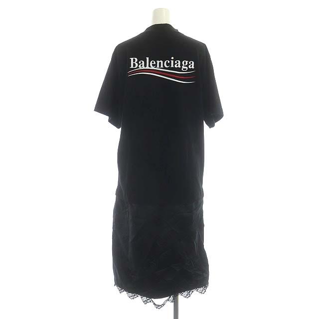 バレンシアガ キャンペーンロゴ Tシャツレースドレスワンピース バレンシアガ キャンペーンロゴ Tシャツレースドレスワンピース