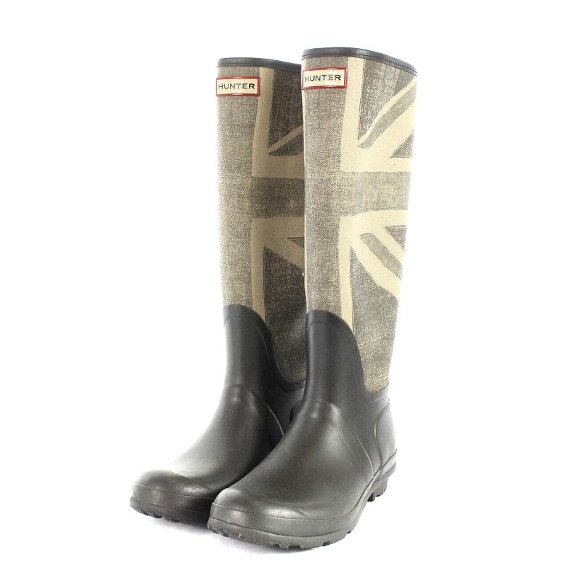 ハンター HUNTER ユニオンジャック レインブーツ ロング 24cm グレー 白 ホワイト /AK5 レディース  :170-402209120477:ブランド古着販売のベクトル - 通販 - Yahoo!ショッピング