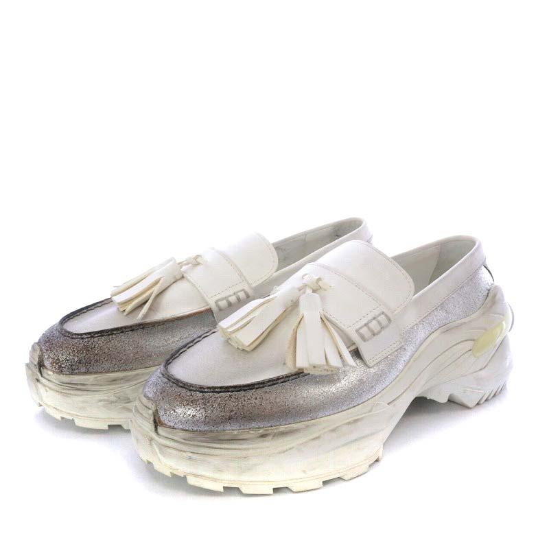 カーキ×インディゴ メゾンマルジェラタッセルローファー - ドレス/ビジネス