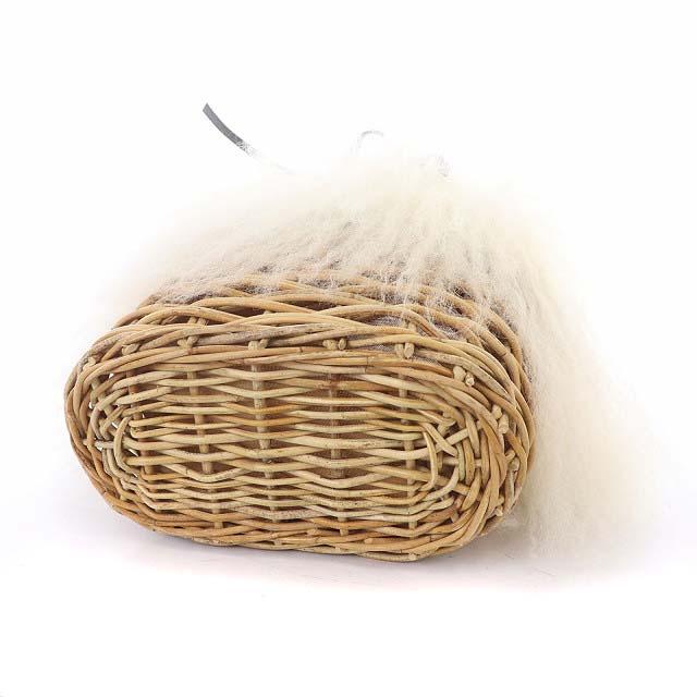 海外限定】 MARCHER ファー付きカゴバック カゴバッグ ファー取り外し