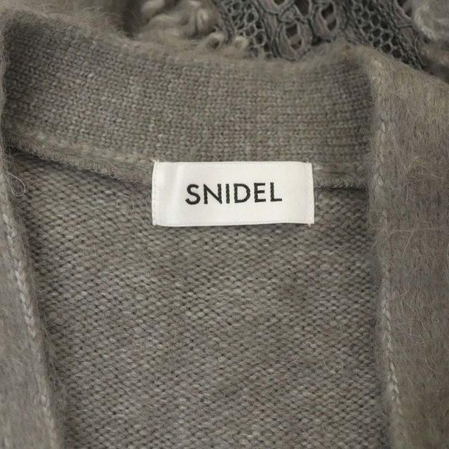 スナイデル snidel 21AW ニット カーディガン 長袖 ファーライク レース フリンジ Vネック サイドリボン F グレー /AA OS レディース 170-402210280164 ブランド古着販売のベクトル 通販 スナイデル snidel カーディガン ニット SALE フリンジ ブルー