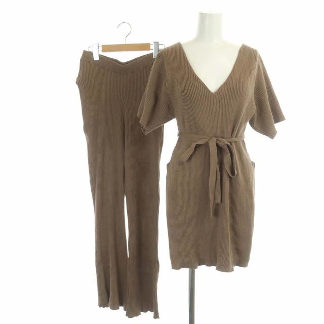 スナイデル snidel 20AW ニットセットアップ 上下 カットソー 半袖