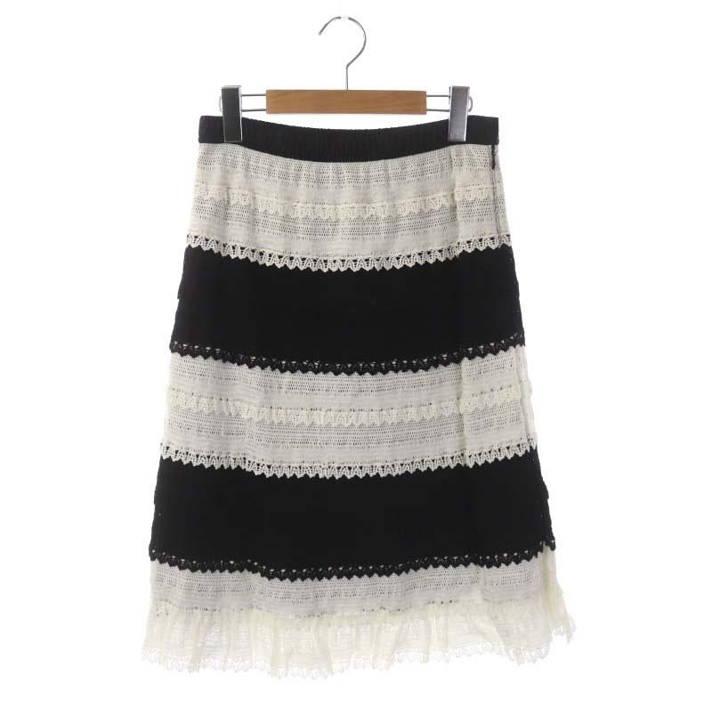 トゥービーシック TO BE CHIC レーススカート ボーダー 台形 ロング