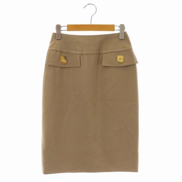 セリーヌ CELINE ヴィンテージ ロゴ金具タイトスカート 膝丈 38  