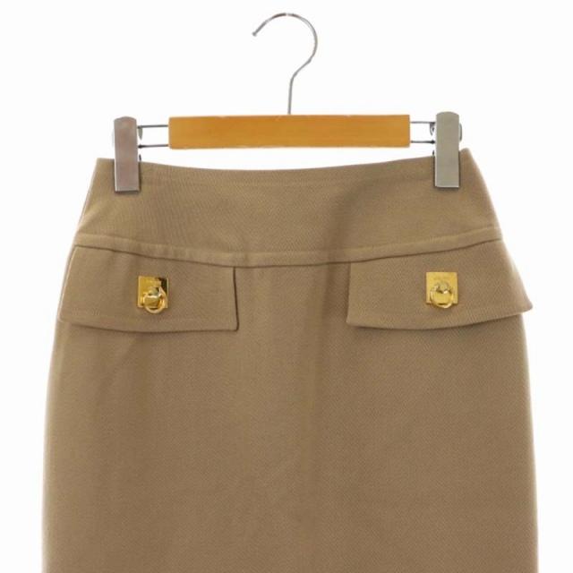 セリーヌ CELINE ヴィンテージ ロゴ金具タイトスカート 膝丈 38  