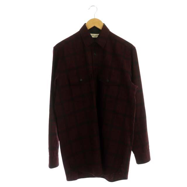 サンローラン パリ SAINT LAURENT PARIS ウール チェック シャツ 長袖