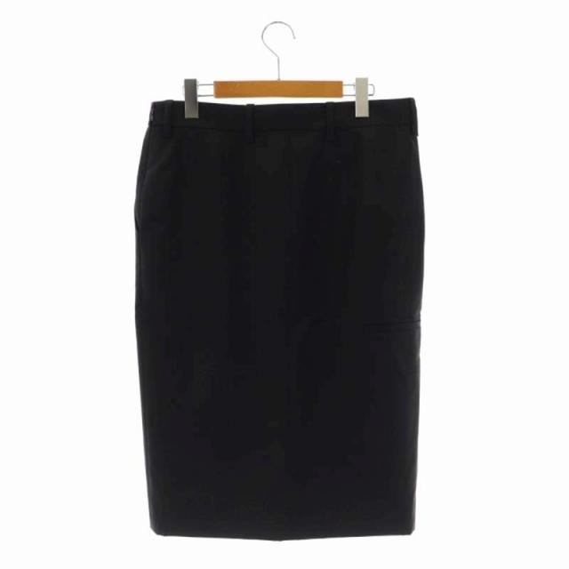 プラダ PRADA 22年製 スリットスカート タイト ロング 40 チャコール  