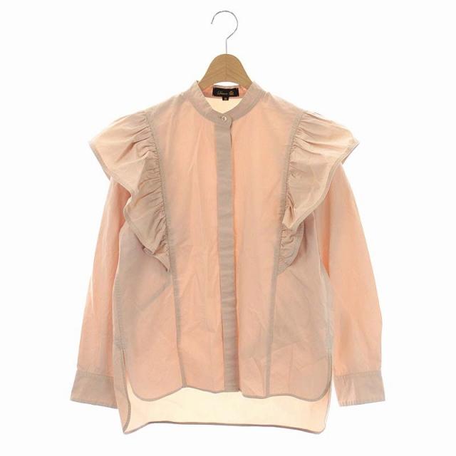 ドゥロワー Drawer コットンギャザー フリル比翼ブラウス シャツ 長袖