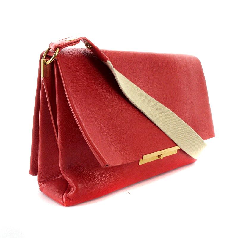 セリーヌ CELINE ブレード ショルダーバッグ レザー 赤 レッド /AK2  