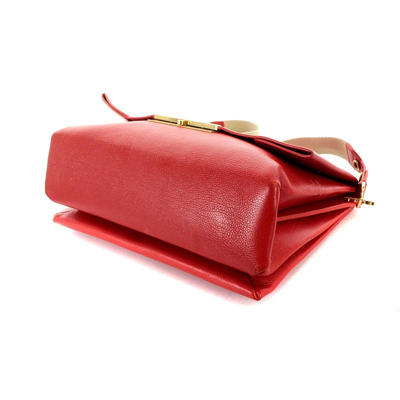 セリーヌ CELINE ブレード ショルダーバッグ レザー 赤 レッド /AK2  
