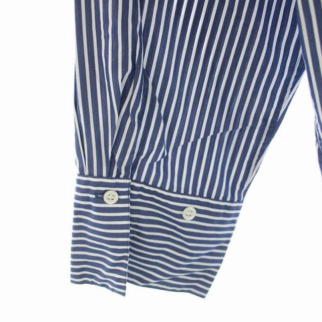 イエナ IENA 22AW SOMELOS レギュラーシャツ ストライプ 長袖 38 紺 白