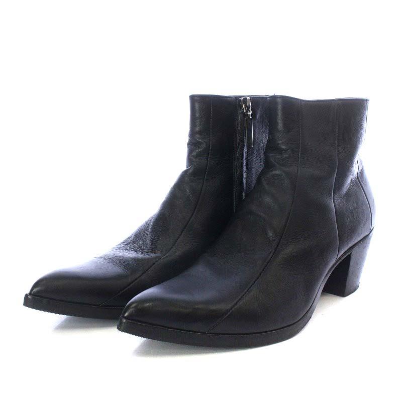 サンローラン パリ SAINT LAURENT PARIS フィン FINN ブーツ チャンキーヒール ポインテッドトゥ アンクル ショート レザー  38.5 黒 558996 :170-402305150405:ブランド古着販売のベクトル - 通販 - Yahoo!ショッピング